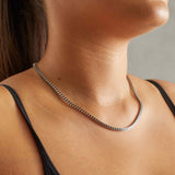 3mm Box Chain - White Gold