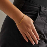 925 3mm Rope Bracelet - Gold
