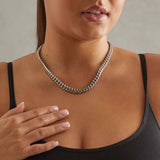 8mm Miami Cuban Link Chain - White Gold