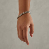 8mm Miami Cuban Link Bracelet - White Gold