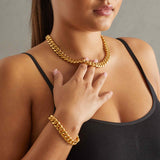 12mm Miami Cuban Link Chain - Gold