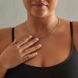 3mm Figaro Chain - White Gold