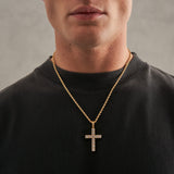 Iced Cross Pendant - Gold