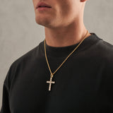 Iced Cross Pendant - Gold
