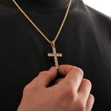 Iced Cross Pendant - Gold