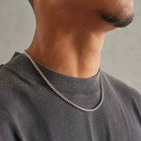 3mm Box Chain - White Gold
