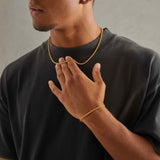 925 3mm Rope Chain - Gold