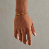 925 3mm Rope Bracelet - Gold
