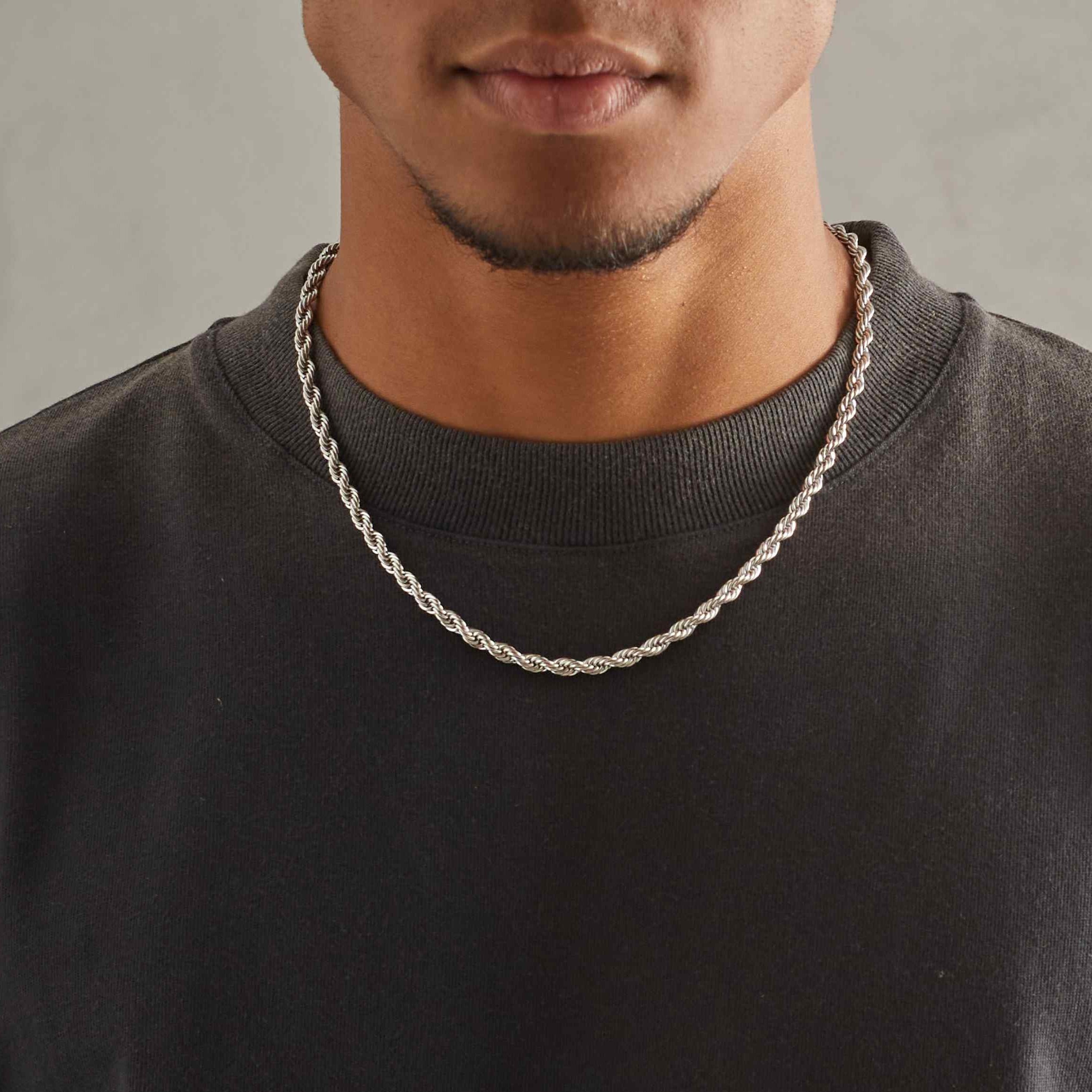 5mm Rope Chain - White Gold, 18
