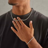 5mm Rope Chain - White Gold