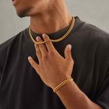 925 8mm Miami Cuban Link Bracelet - Gold
