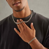 8mm Miami Cuban Link Bracelet - White Gold