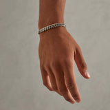8mm Miami Cuban Link Bracelet - White Gold