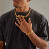 12mm Miami Cuban Link Chain - Gold