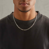 5mm Figaro Chain - White Gold