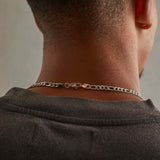 5mm Figaro Chain - White Gold