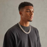 19mm Diamond Prong Link Chain - White Gold