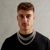 12mm Miami Cuban Link Chain - White Gold