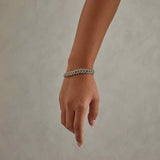 10mm Diamond Prong Link Bracelet - White Gold
