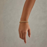 10mm Diamond Prong Link Bracelet - Gold