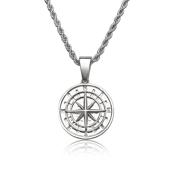 Compass Pendant - White Gold (Deal)