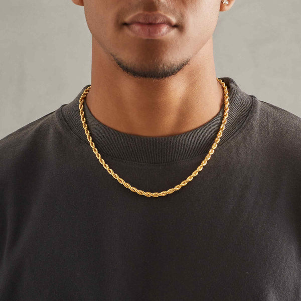 5mm Rope Chain - Gold, 18
