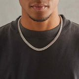 8mm Iced Miami Cuban Link Chain - White Gold