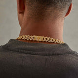 15mm Diamond Prong Link Chain -  Gold