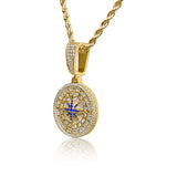 Iced Compass Pendant - Gold